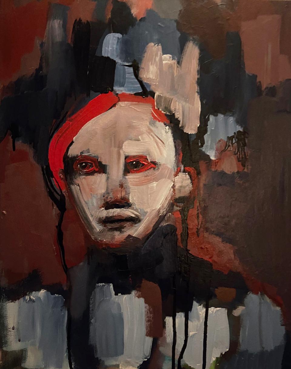painting of person with red hair